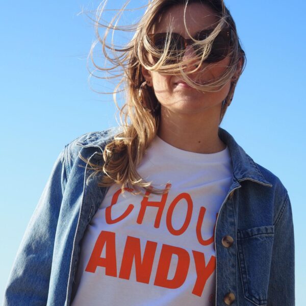 T-Shirt Mixte Chou ANDY White / Orange