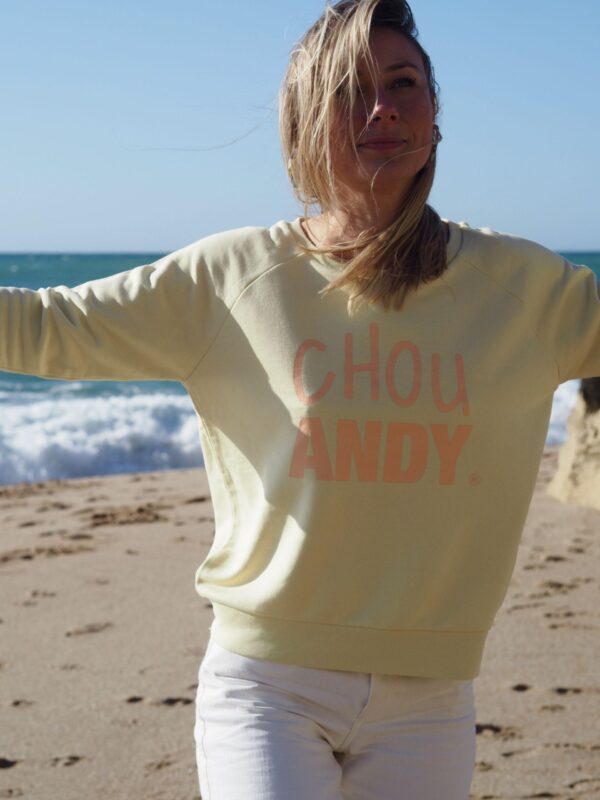 Sweat Raglan Loose Chou ANDY Soleil / Pêche