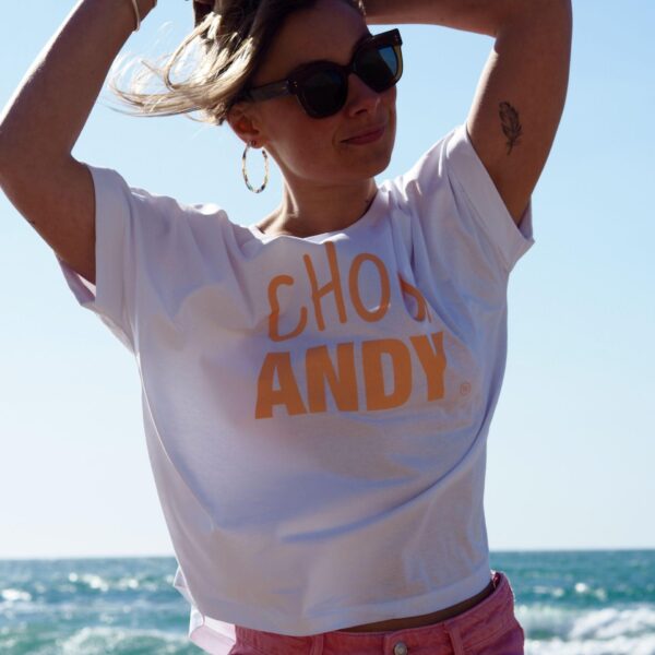 T-Shirt Very loose Chou ANDY White / Pêche