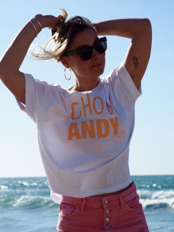 T-Shirt Very loose Chou ANDY White / Pêche