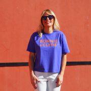 T-Shirt Boxy   BONNIE & CLYDE   Purple Love / Orange