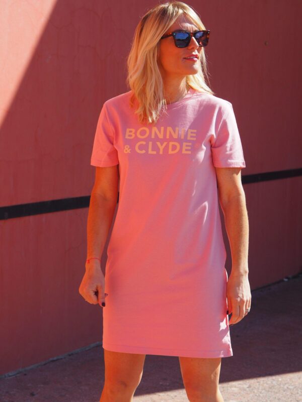 Robe T-Shirt BONNIE & CLYDE Rose / Pêche