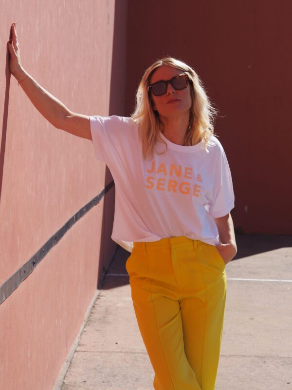 T-Shirt Very Loose JANE & SERGE Blanc / Pêche