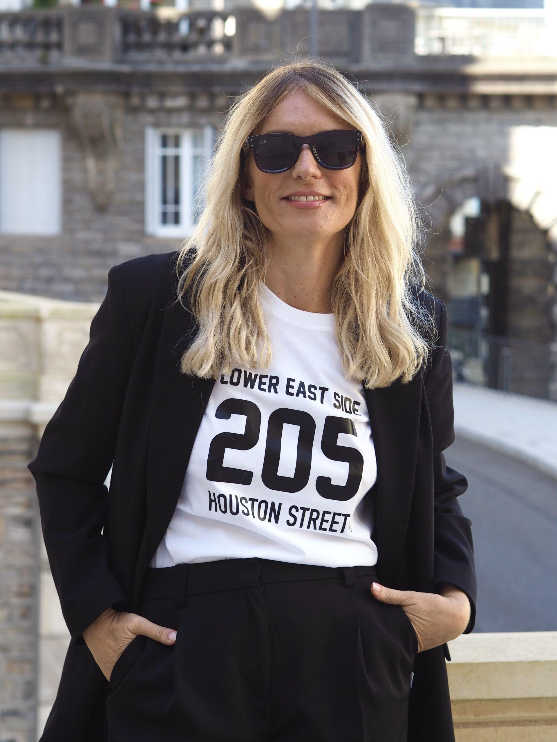 T-Shirt Mixte    HOUSTON STREET   White / Black