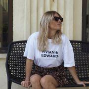 T-Shirt Oversize   VIVIAN & EDWARD   White / Navy