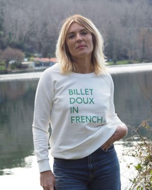 Sweat Raglan Loose  BILLET DOUX  Crème / Vert
