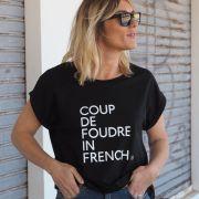 T-Shirt Loose    COUP DE FOUDRE   Noir / Blanc