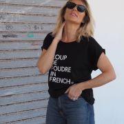 T-Shirt Loose    COUP DE FOUDRE   Noir / Blanc