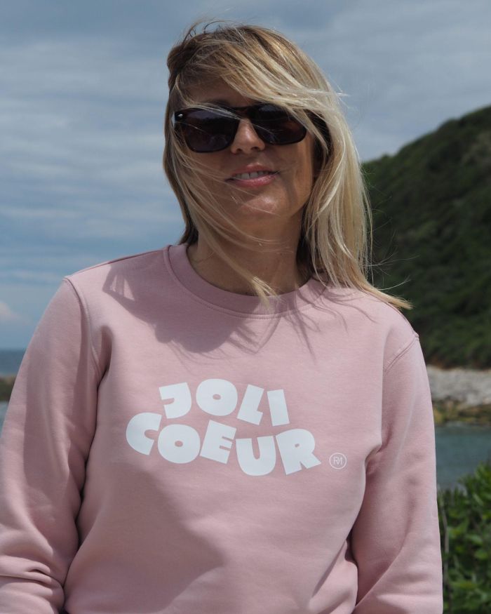 Sweat JOLI COEUR Rose / Blanc