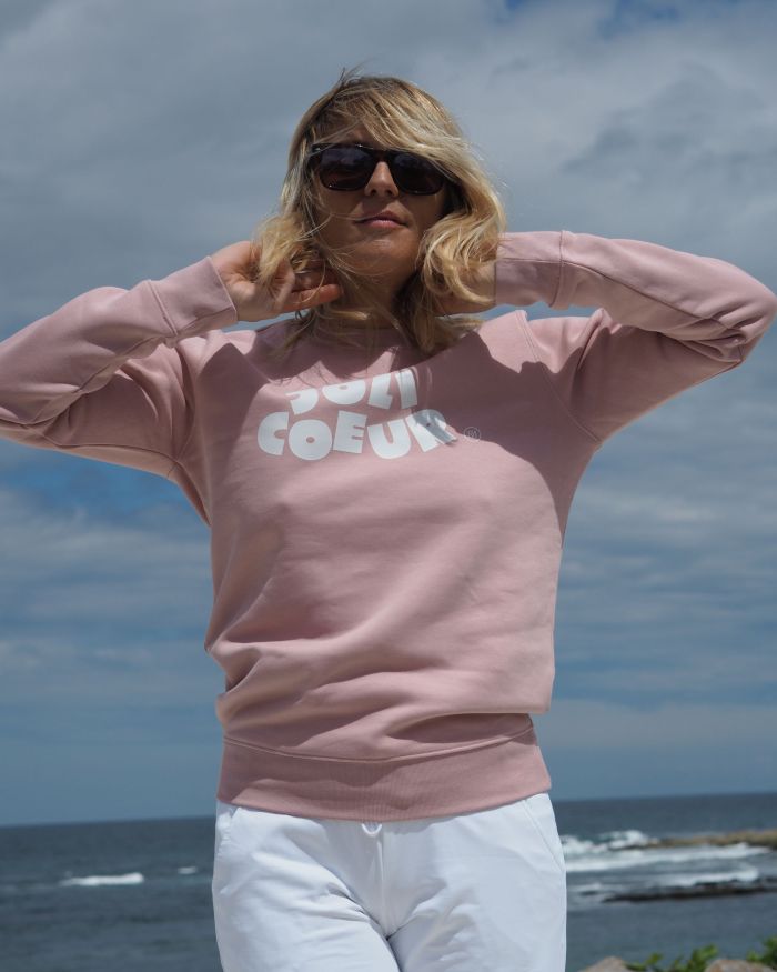 Sweat JOLI COEUR Rose / Blanc