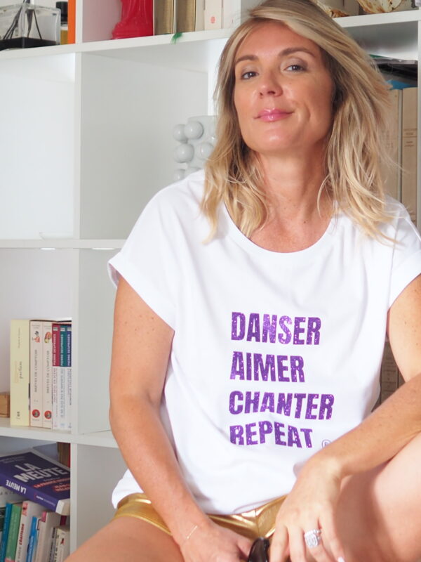 T-Shirt Very Loose REPEAT White / Purple