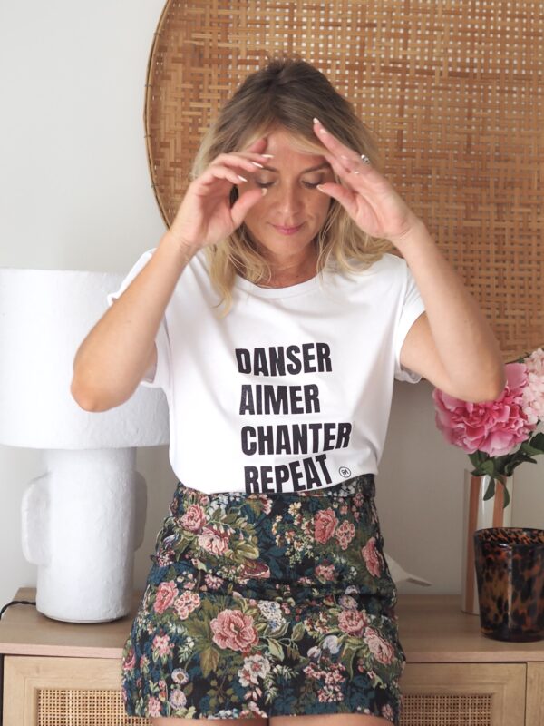 T-Shirt Very Loose REPEAT White / Black